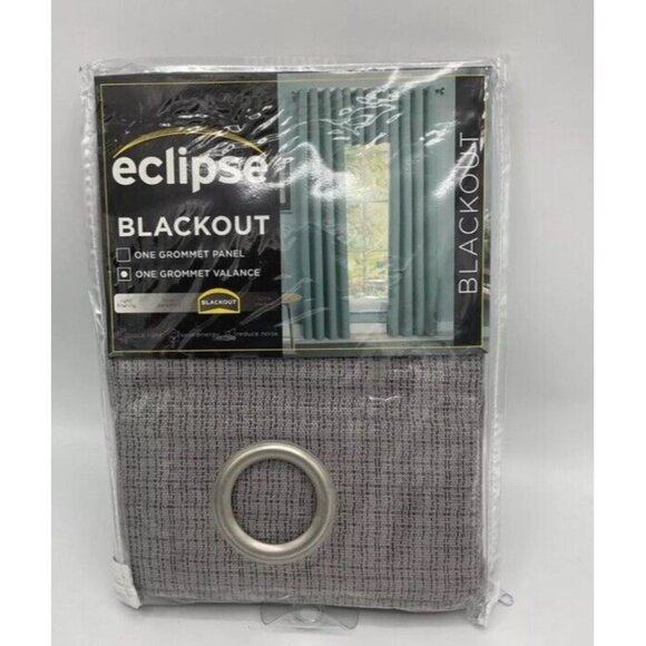 Eclipse 18"x52" Palisade Therma lined Window Valance Gray - Picture 1 of 6